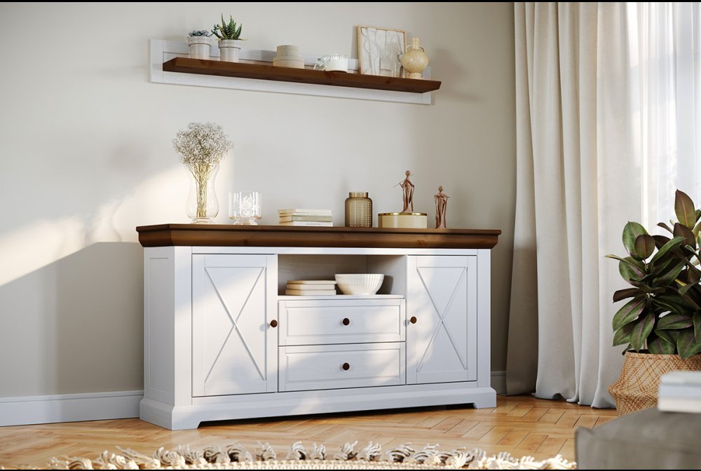 Marone Elite White/tabacco solid wood furniture