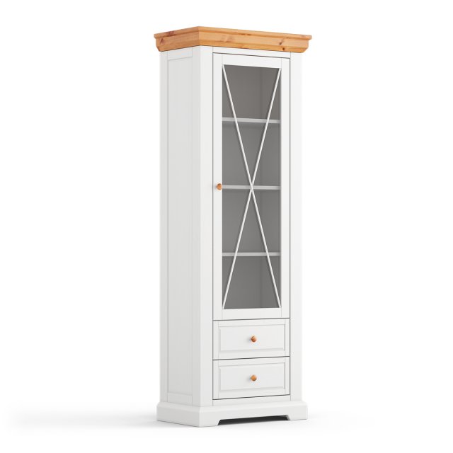 Marone Elite White/pine PLMEL01 Standvitrine Weiß/Kiefe