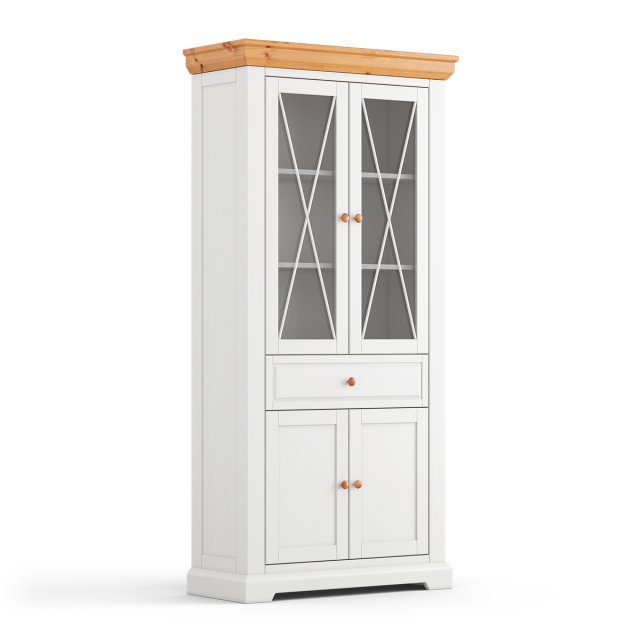 Marone Elite White/pine PLMEL02 Glass-fronted cabinet