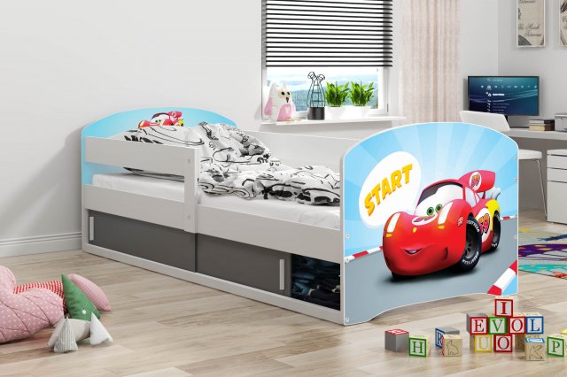 Luki 1 Kinderbett mit Matratze 160x80 Weiß