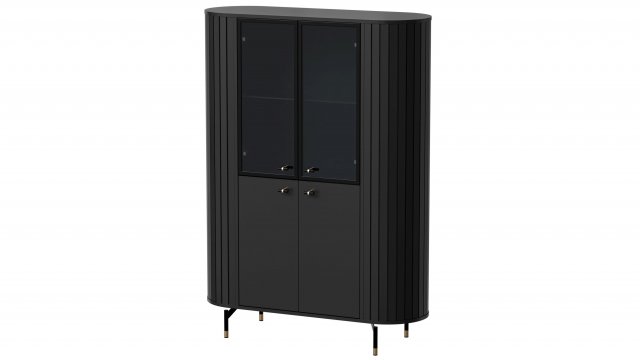 Zante ZA1 Black Glass-fronted cabinet