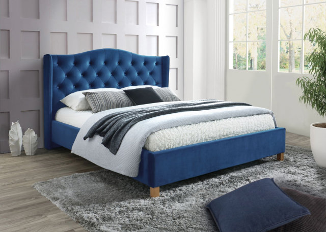 Aspen 160 Divguļamā gulta ar redelēm (Bluvel 86 Velvet Zils)