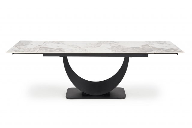 FERNANDO Dining table Extendable White marble / black