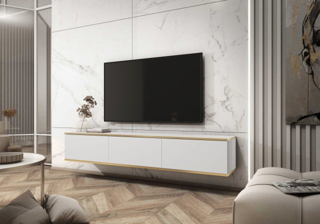 ORO- RTV-175 Wall Mounted TV Cabinet White