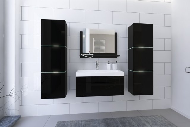 Furnitech Bathroom set IB2-17B-HG20-U60 Z UM black/black gloss