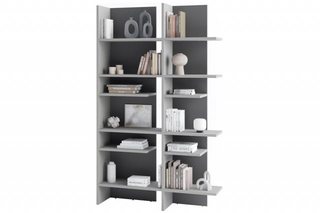 FITT FL-01L-left shelf with lighting-dark metallic/light metallic