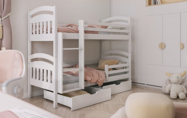 JAKUB Bunk bed with mattress White