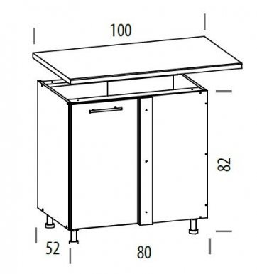 TIFANY T25/DNLP L/P Corner base cabinet