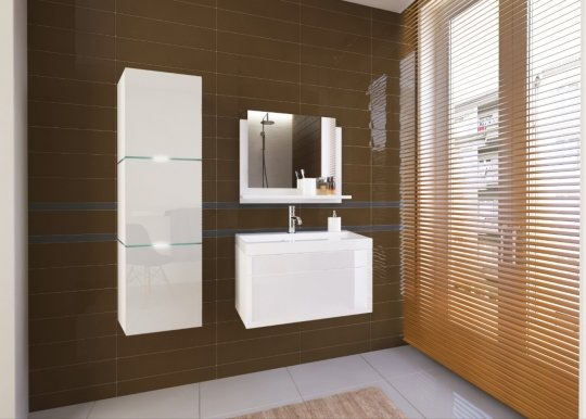 Furnitech Bathroom set IB1-17W-HG21-U80 Z UM white/white gloss