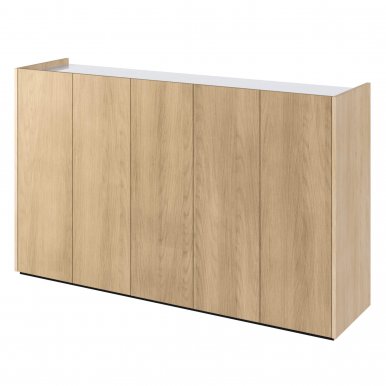 EASY EA-01 Kumode 5d ar apgaismojumu - ozols scandi/balts spīdīgs