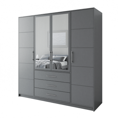 Bali/ D4 Wardrobe with mirror (graphite)