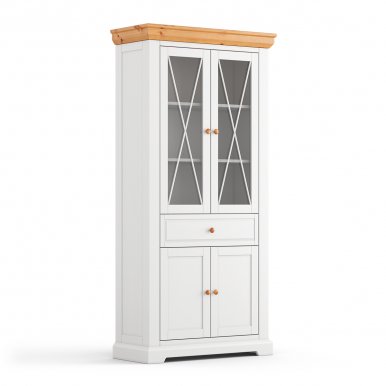 Marone Elite White/pine PLMEL02 Glass-fronted cabinet