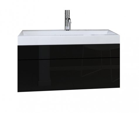 Furnitech DR/LU 80 Sink cabinet black/black gloss