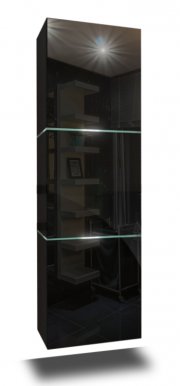 Furnitech GS14 Настенный шкафчик для ванной комнаты black/black gloss