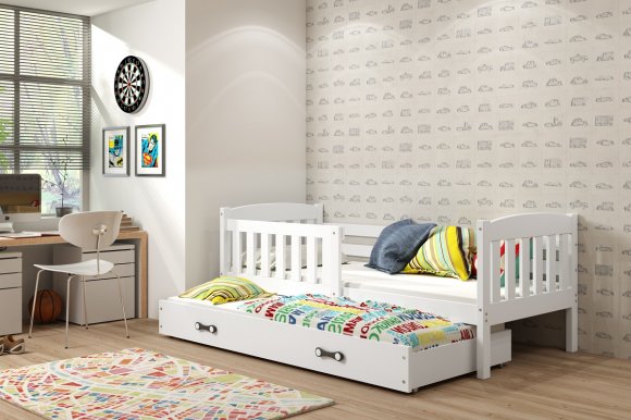 Cubus 2 Bērnu gulta ar diviem matračiem 190x80 balts