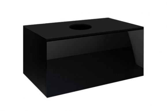 Furnitech MODE 60 Шкаф навесной для ванной под раковину black/black gloss