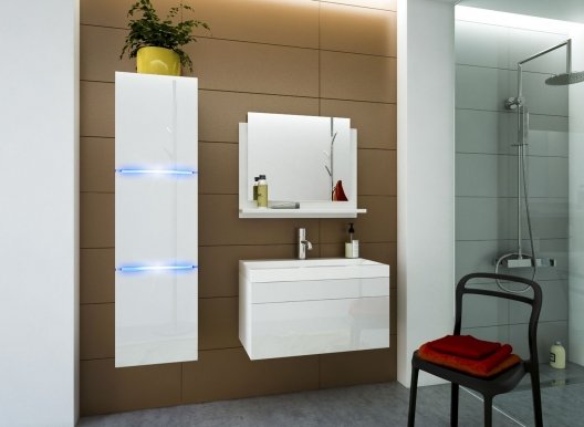 Furnitech Bathroom LU1-17W-HG21-60U Z UM white/white gloss