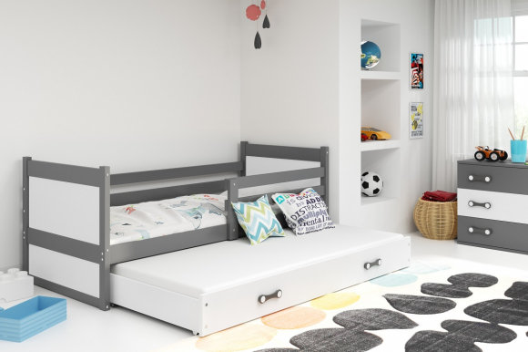 Riko II 190x80 Детская кровать с двумя матрасами Графит