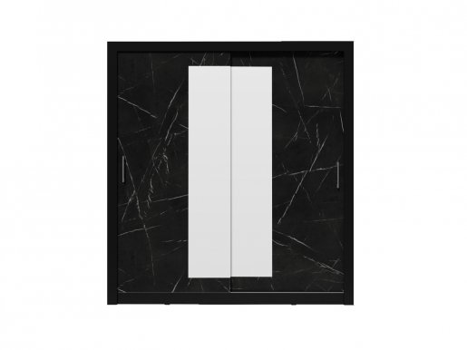 IBX- 200 Sliding door wardrobe (black matte/royal black)