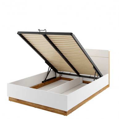 DENTRO DT-02(140) 140x200 Gulta ar veļas kasti un apgaismojumu