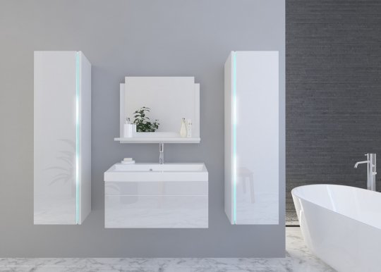 Furnitech Bathroom DR2-17W-HG21-60U Z UM white/white gloss