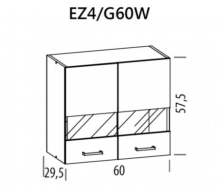 Eliza EZ4/G60W 60 cm Wall cabinet