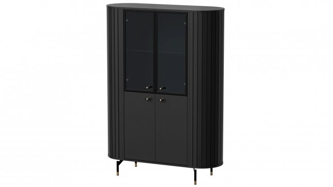 Zante ZA1 Black Glass-fronted cabinet