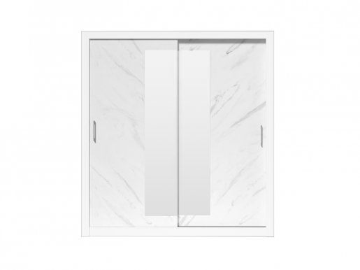 IBX- 200 Sliding door wardrobe (white lux/marble bianco)