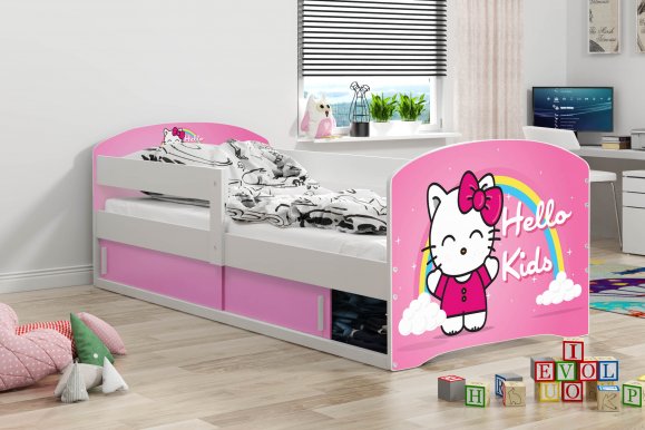 Luki 1 Kinderbett mit Matratze 160x80 Weiß