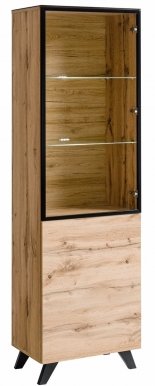 Thin 27 WT TH WSW Glass-fronted cabinet Oak wotan/black