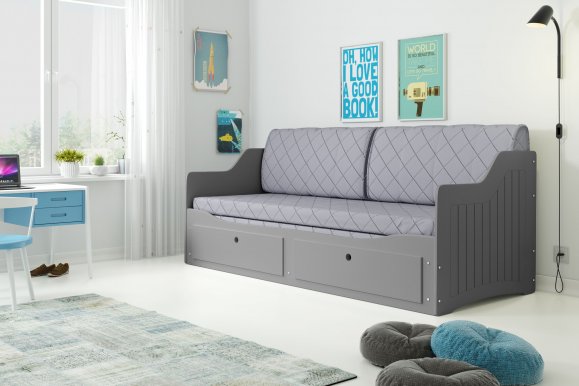 GRAND- Divvietīga bērnu gulta ar diviem matračiem 200x80/160cm
