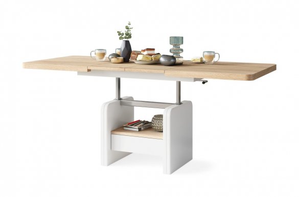 LEXUS 75 sz Extendable table transformer (oak sonoma/white matt)