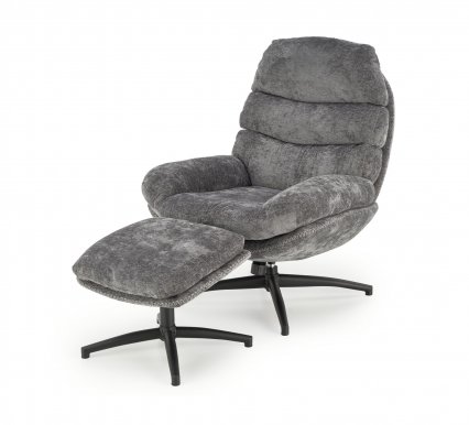 DARIO Lounge chair with footrest ( Gray )