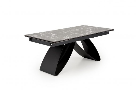 HILARIO Extendable table black marble / black