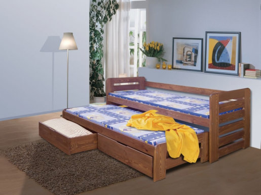TOMASZ Bed with mattress Oak