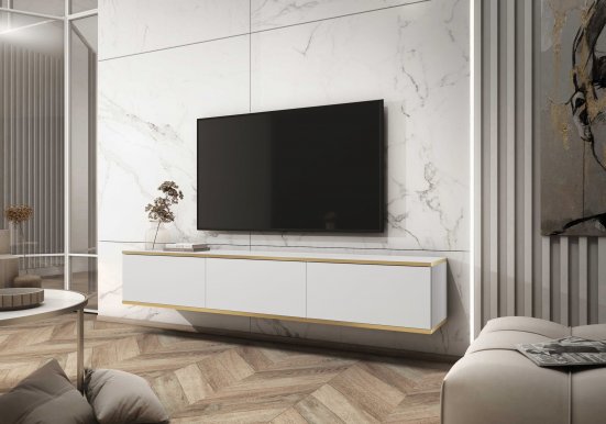 ORO- RTV-175 Wall Mounted TV Cabinet White