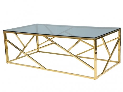 ESCADA A 120X60 Coffee table Gold/smoked tempered glas