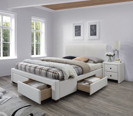 Madena 2 160 Bed (White)