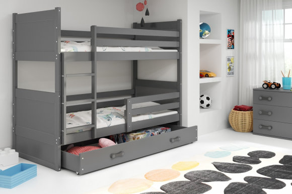 Riko II 160x80 Bunk bed with two mattresses Graphite