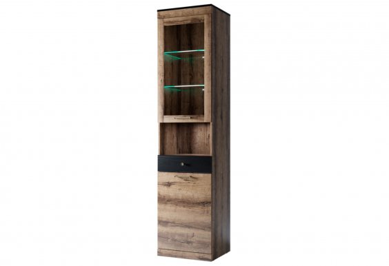 Jagger wit 1d1w1s Glass-fronted cabinet