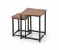 ELZA set of 2 coffee tables, walnut/black