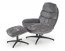 DARIO Lounge chair with footrest ( Gray )