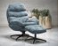 DARIO Lounge chair with footrest ( Blue )