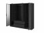 KELLY 4D RD Black Kleiderschrank