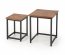 ELZA set of 2 coffee tables, walnut/black