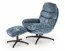 DARIO Lounge chair with footrest ( Blue )