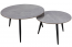 KORA- C Set of two coffee tables grey lacquer/black matte