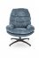 DARIO Lounge chair with footrest ( Blue )