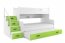 Triple bunk bed with mattress M2019012000074 white/green